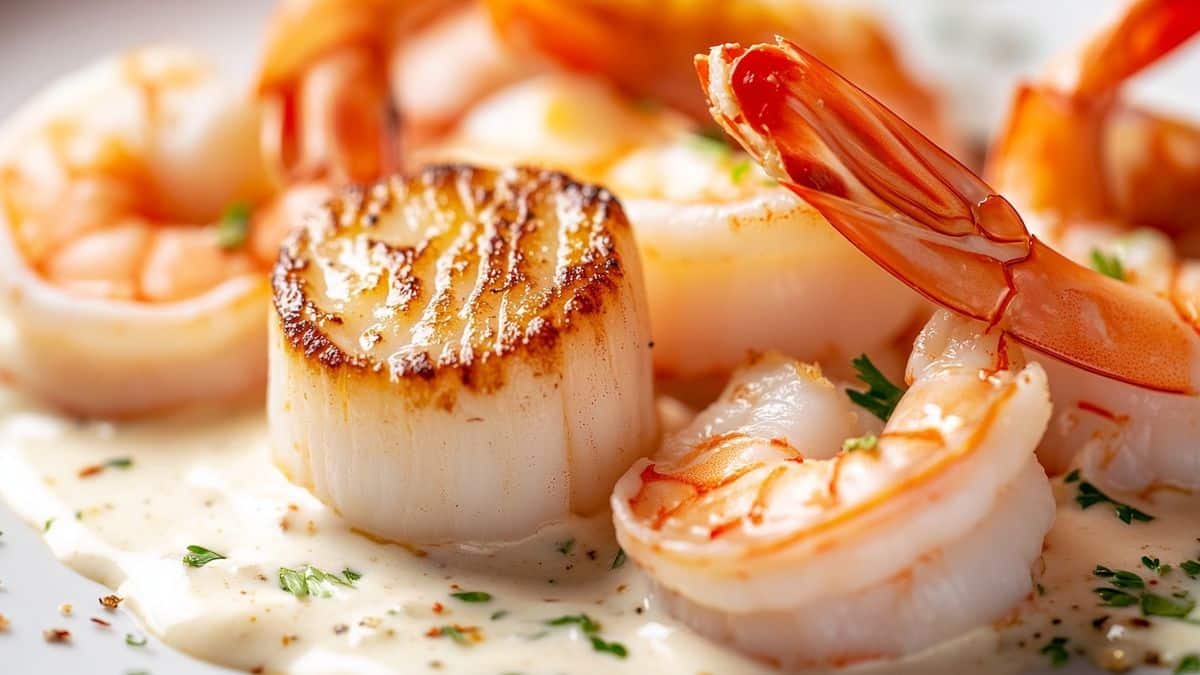 Recette de noix de Saint-Jacques et crevettes à la crème délicieuse