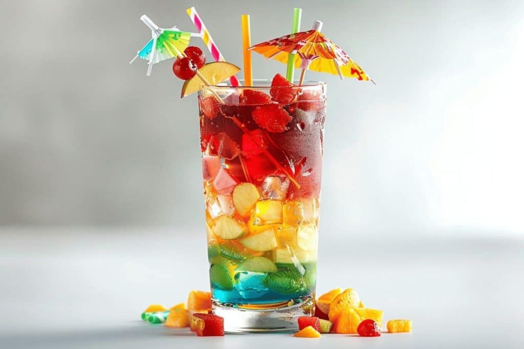 Recette facile et amusante : cocktail multicolore sans alcool pour les enfants