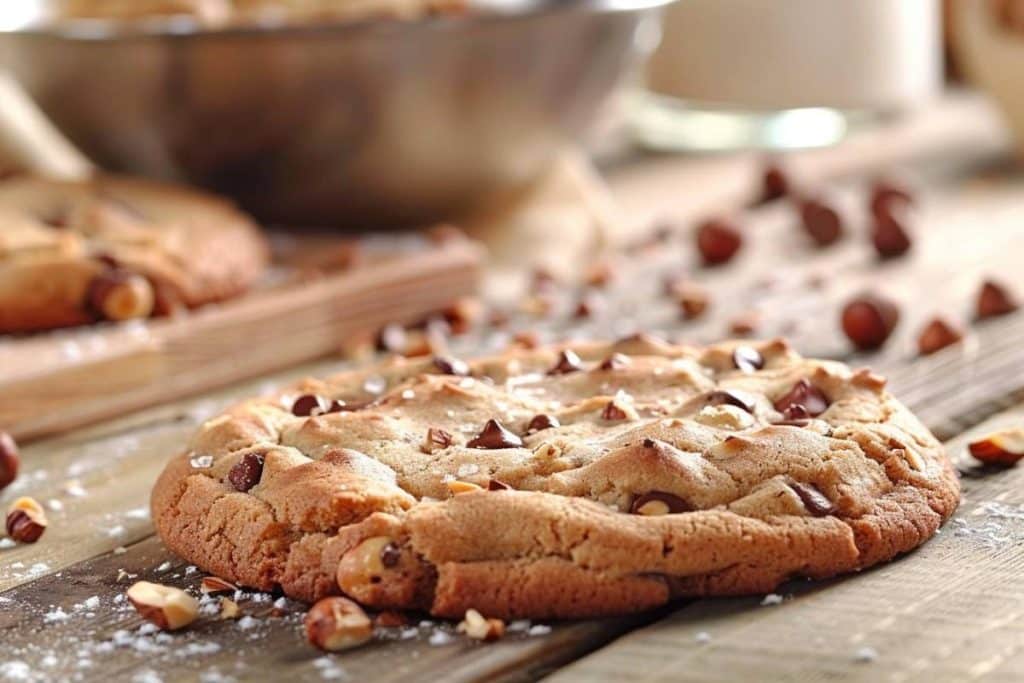 Recette facile du cookie géant aux pépites de chocolat et noisettes : un dessert gourmand à partager