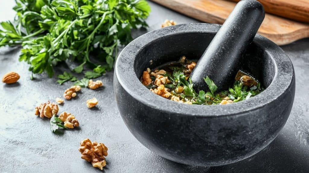 Ce pesto maison au persil et amandes remplace la sauce salade tout le mois
