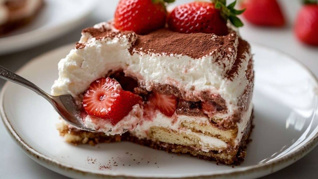 Oubliez le mascarpone : ce tiramisu aux fraises plus léger bluffe tout le monde